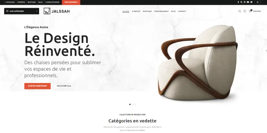 Design site E-commerce Maroc Professionnel - Jalssah