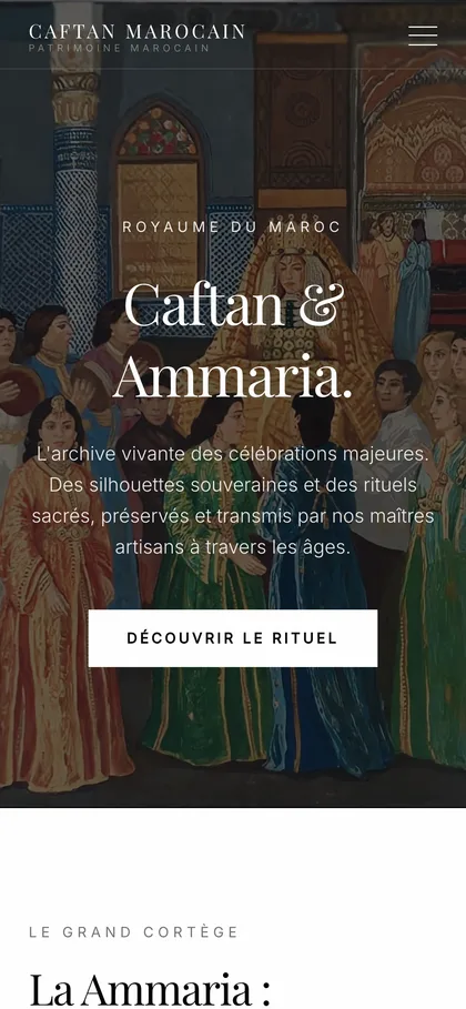 Site Caftan & Ammaria sur mobile