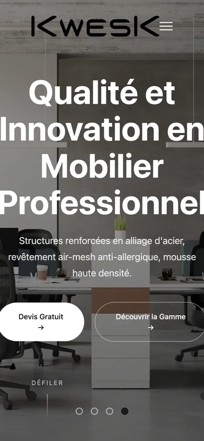 Site Kwesk sur mobile