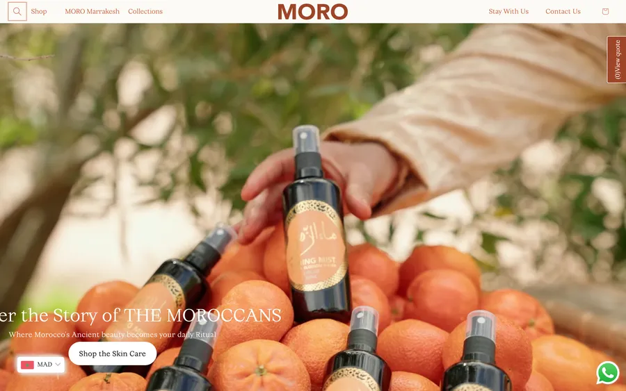 Site MORO Marrakech — page d'accueil sur ordinateur
