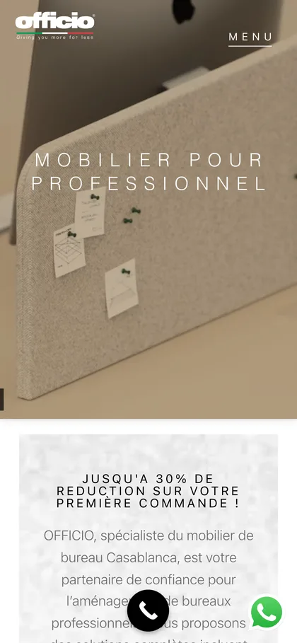 Site Officio sur mobile